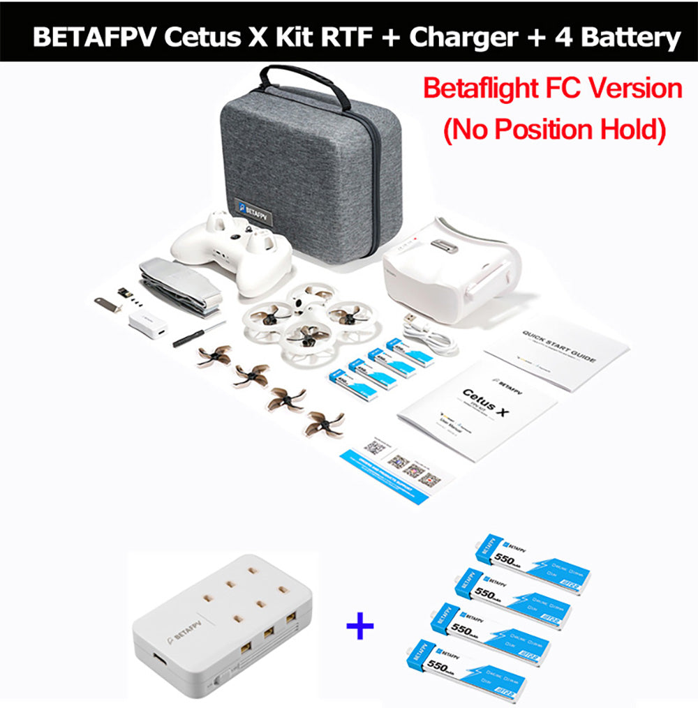 US Warehouse BETAFPV Cetus X FPV Kit Brushless FPV Drone ELRS 2.4G / Frsky FC Indoor Racing FPV Quadcopter
