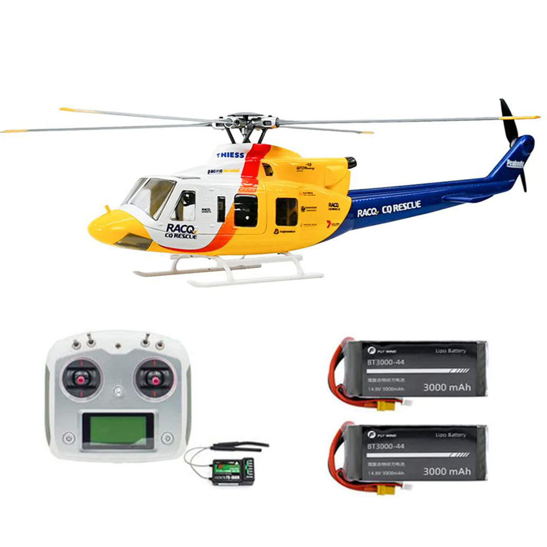 FLYWING Bell 412 V4 470L Military Rescue RC Helicopter Upgraded ACE flight control System RTF Helicopter