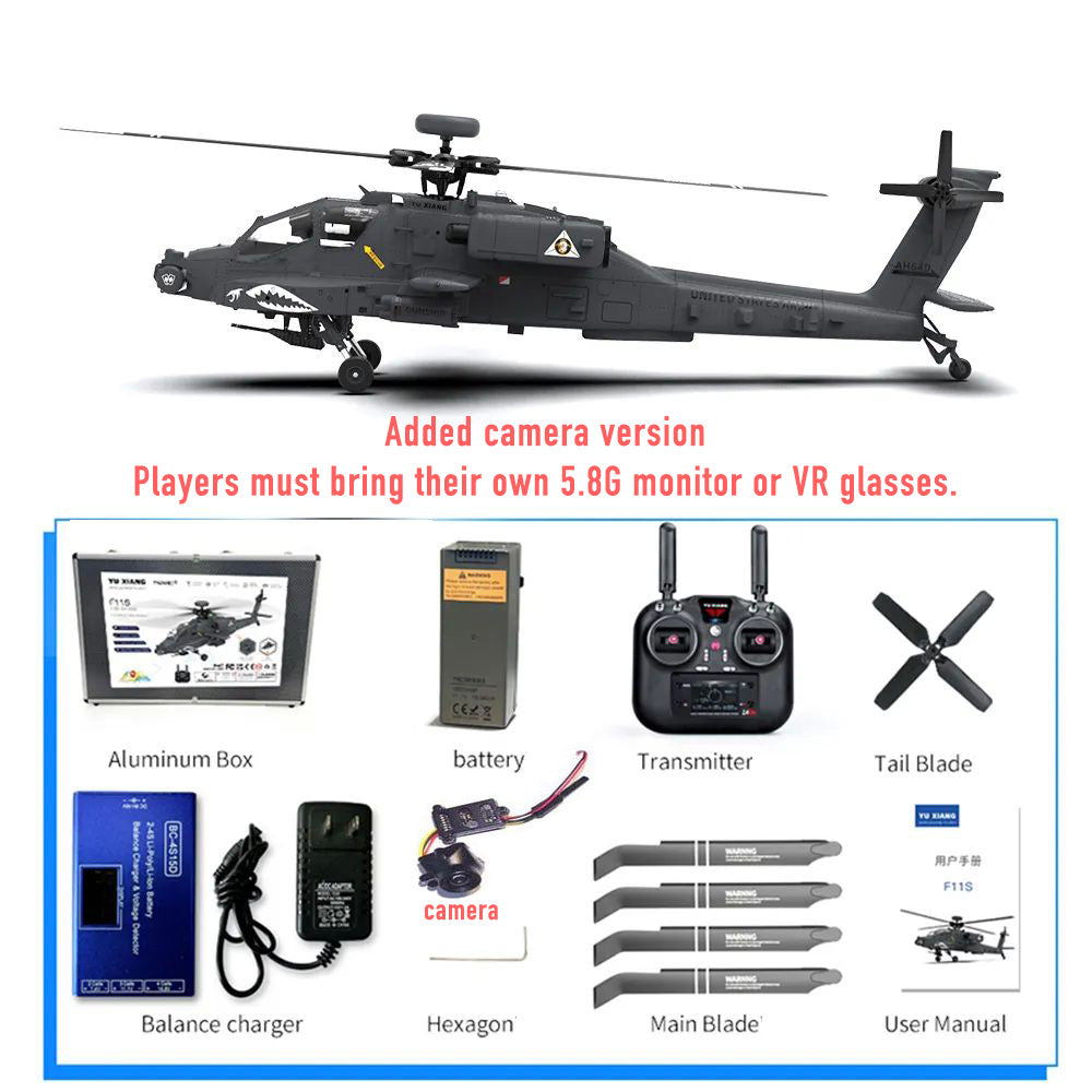 YUXIANG F11S Apache Helicopter GPS Altitude Hold Optical Flow Positioning Radar Brushless 3D Stunt 1:32 Scale Intelligent Version Helicopter