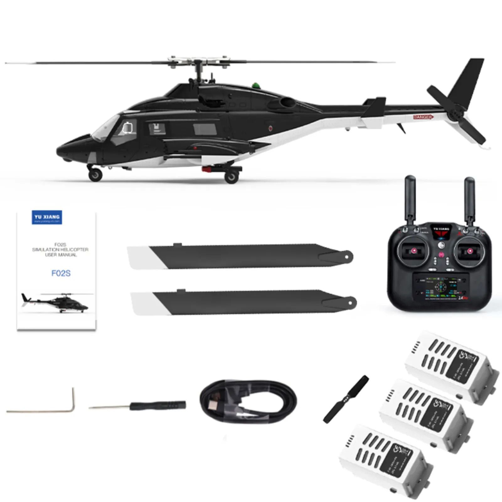 YUXIANG F02S Airwolf RC Helicopter 9CH 6G GPS Optical Flow Localization Altitude Hold Dual Brushless 1:34 Flybarless Helicopter