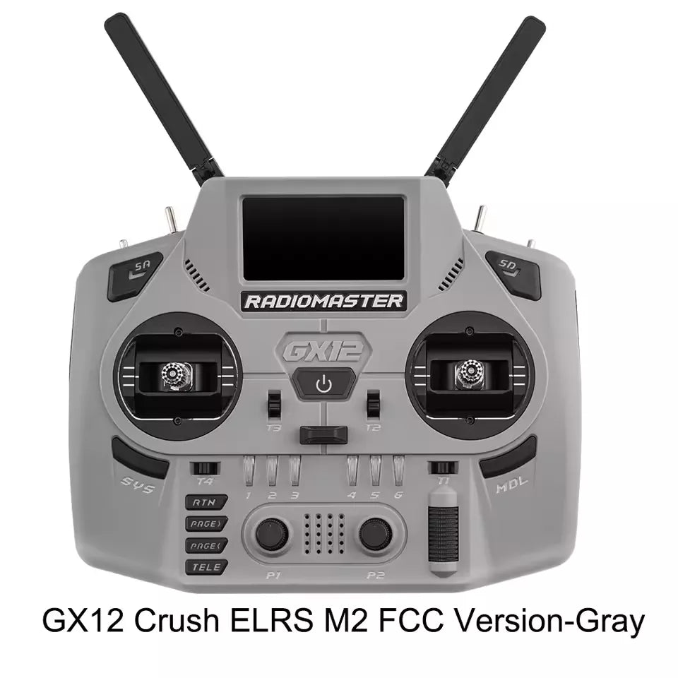 Radiomaster GX12 Crush 1000HZ 3D Digital CNC Hall Gimbal Dual Band Antenna Gemini XROSSBAND EXpressLRS Dopamine Radio Controller