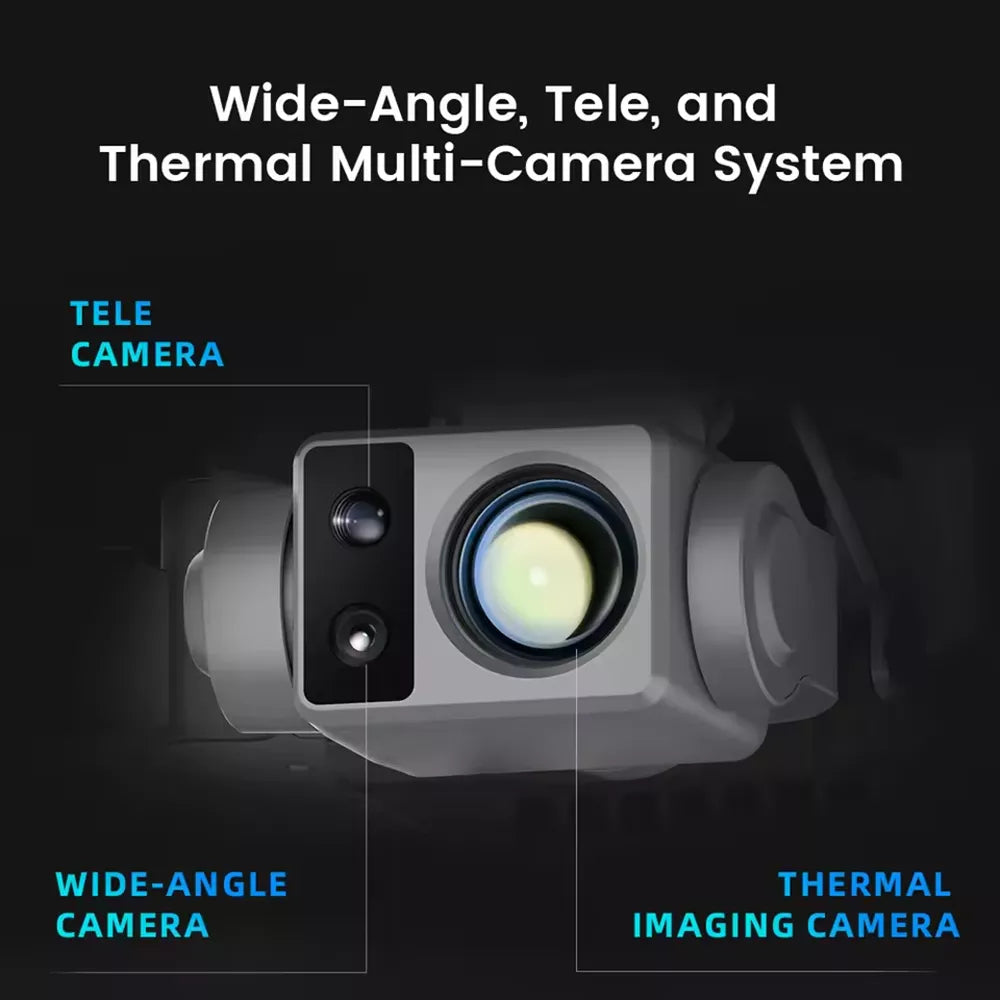 FIMI X8T 4K Drone Lnfrared Thermal Imaging Lens 3-Camera gimbal system RokLink 5.0 20KM Transmission GPS Quadcopter