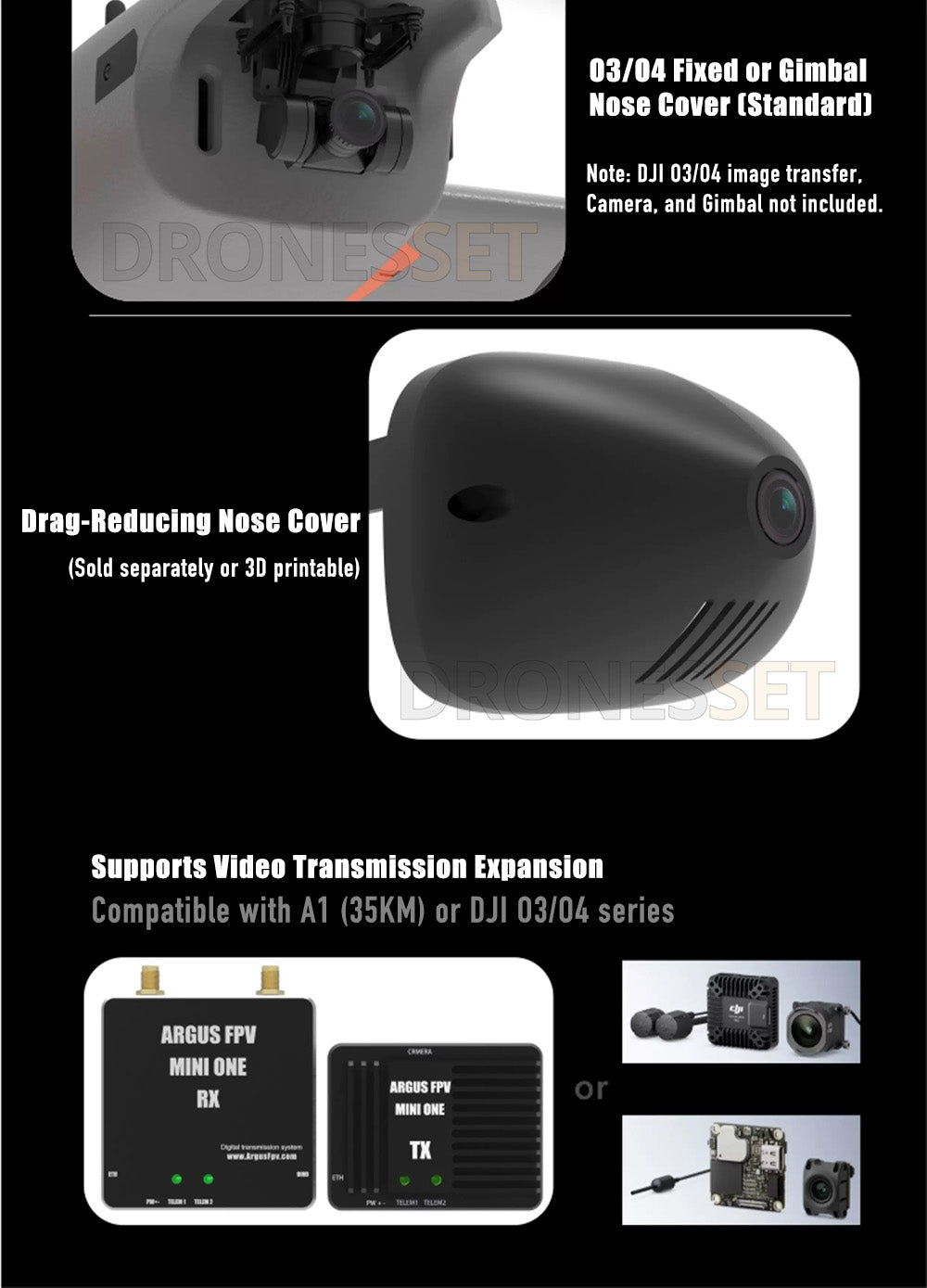 AFModel ROCWING VTOL Drone 3-axis FPV Fixed-wing Airplane UAV Model Airplane Reconnaissance Airplane