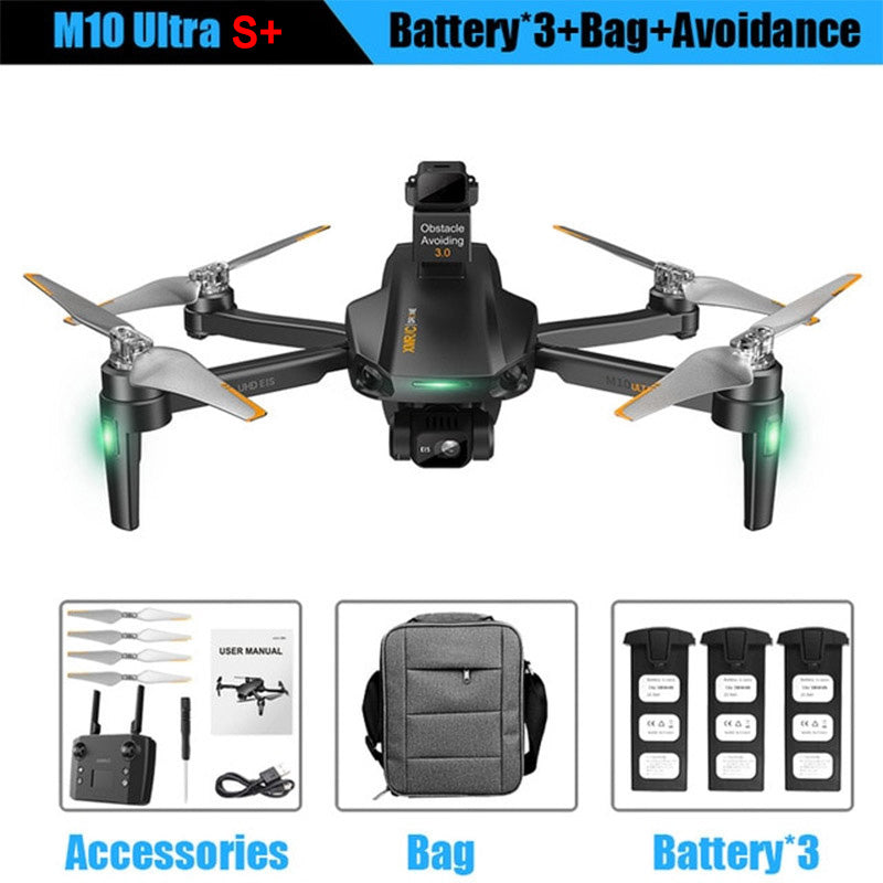 XMR/C M10 Ultra S+ 4K Drone 3-Axis EIS Gimbal 360° Obstacle Avoidance 5G WIFI GPS 4KM FPV Brushless Quadcopter