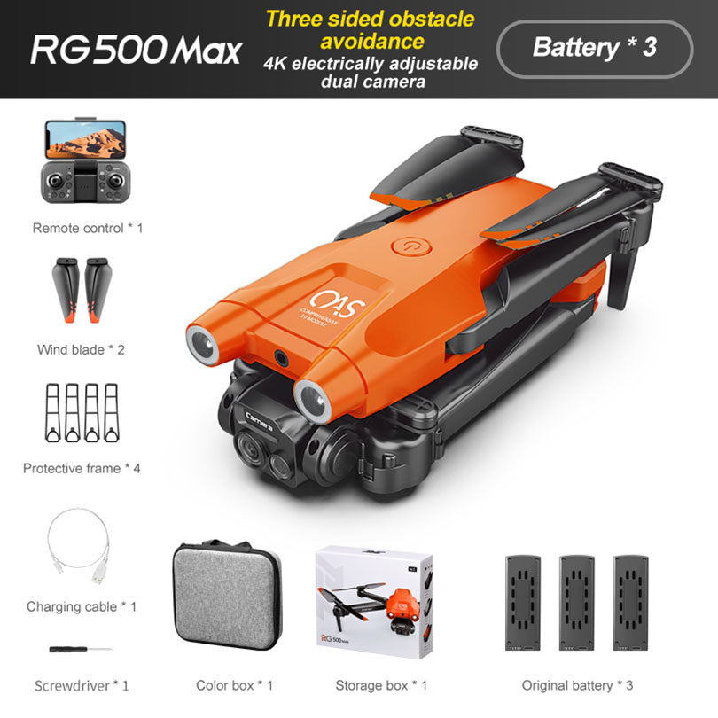 RG500 MAX RC Drone Brushless 4K Camera ESC WIFI FPV Three-Sided Obstacle Avoidance Folding Quadcopter