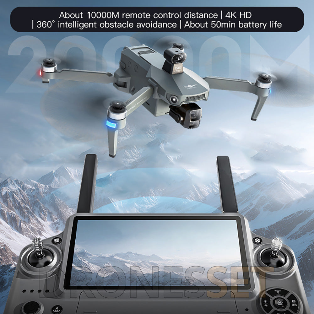 KF100 4K Drone 3-Axis Gimbal EIS Camera Large size Intelligent Obstacle Avoidance 10KM 5G GPS Quadcopter with Screen Remote contro