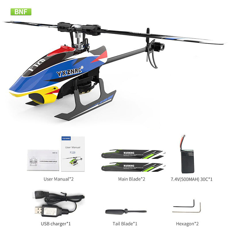RC Helicopter YUXIANG F120 2.4G 6CH 3D/6G Brushless Direct Drive Flybarless Compatible with FUTABA S-FHSS