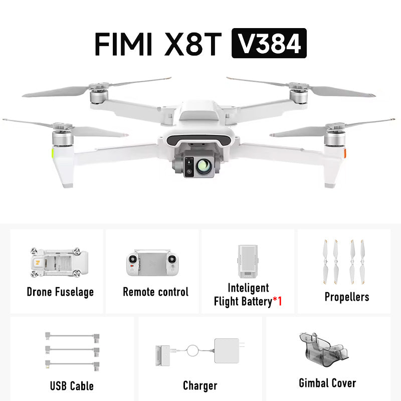 FIMI X8T 4K Drone Lnfrared Thermal Imaging Lens 3-Camera gimbal system RokLink 5.0 20KM Transmission GPS Quadcopter